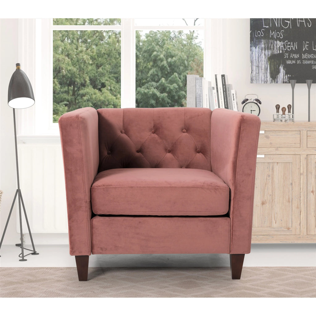 Yellow Velvet Square Armchair L700748