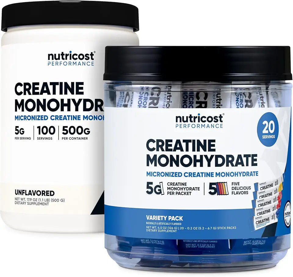 Micronized Creatine Monohydrate 500 Grams and 20 Stickpacks Bundle K3141