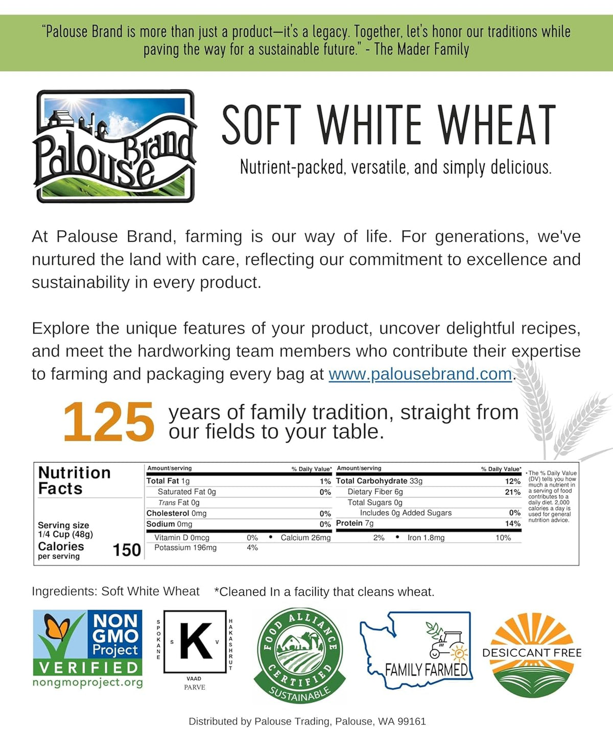 25 LBS Soft White Wheat Berries N4780