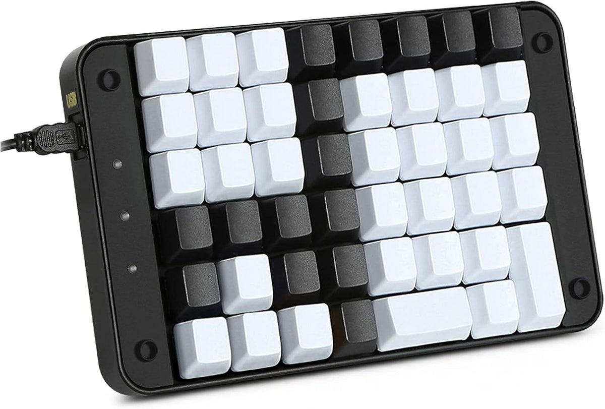 Single-Handed Programmable Mechanical Keyboard with Gateron Red Switch, 46 Programmable Keys, 8 Macro Keys, PBT Keycap H329548