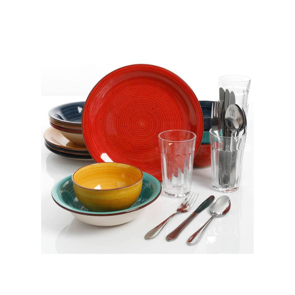 28pc Stoneware Speckle Dinnerware Set Z246491