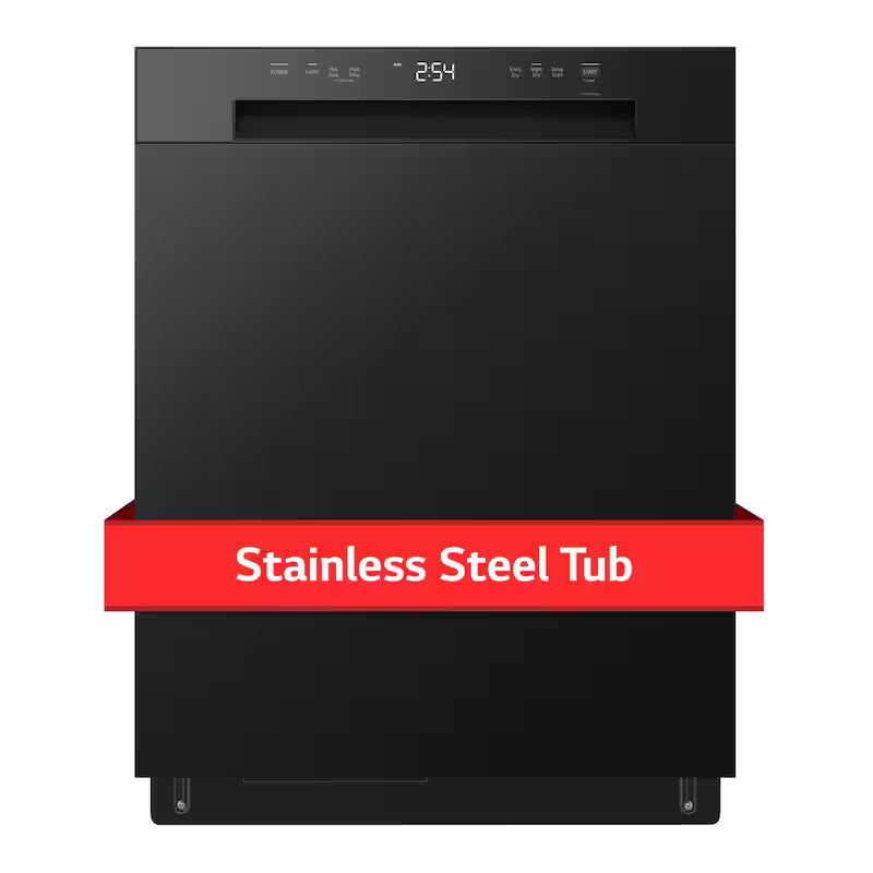 Black Front Control Dishwasher with Stainless Steel Tub T790741