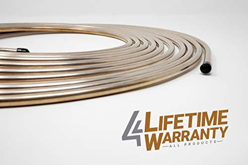 25 ft 1/4 Copper-Nickel Brake Line Tubing Coil and Fitting Kit B763514