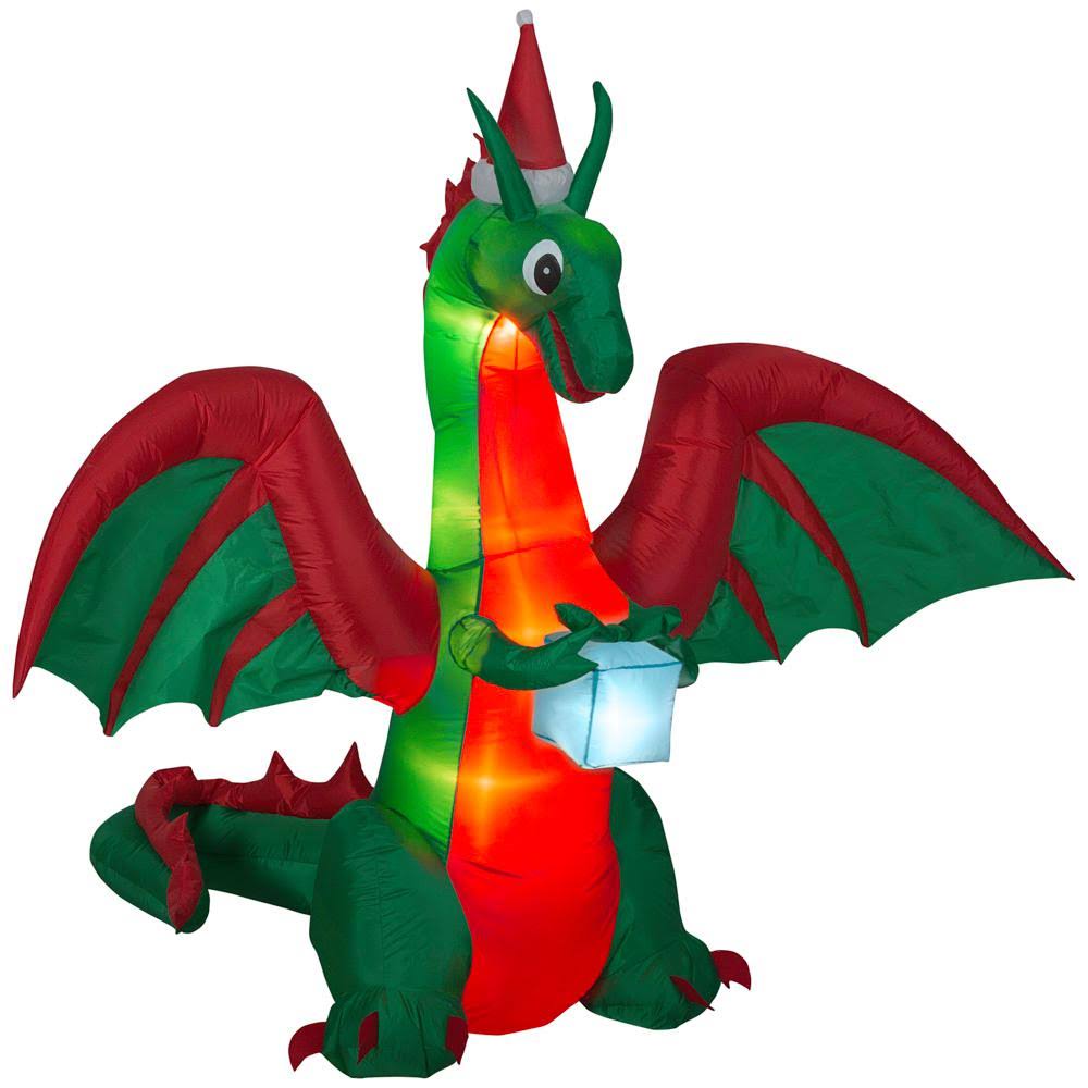 8 ft Pre-Lit Inflatable Dragon Airblown L84165