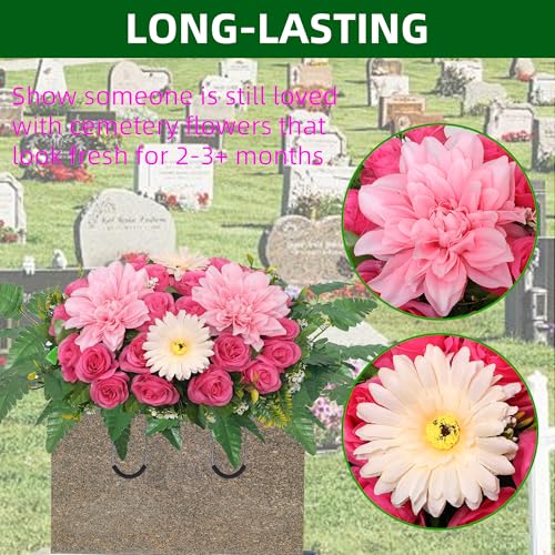 Light blue Artificial Cemetery Flower Saddle H236305