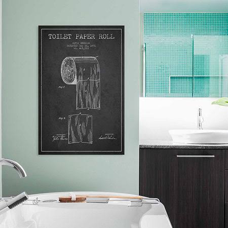 Charcoal Patent Blueprint Canvas Print U875