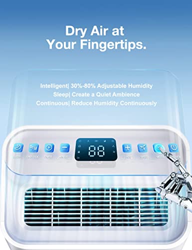 Dehumidifier with Auto or Manual Drainage, 36 db Noise Reducing, 3 Operation Modes O23159