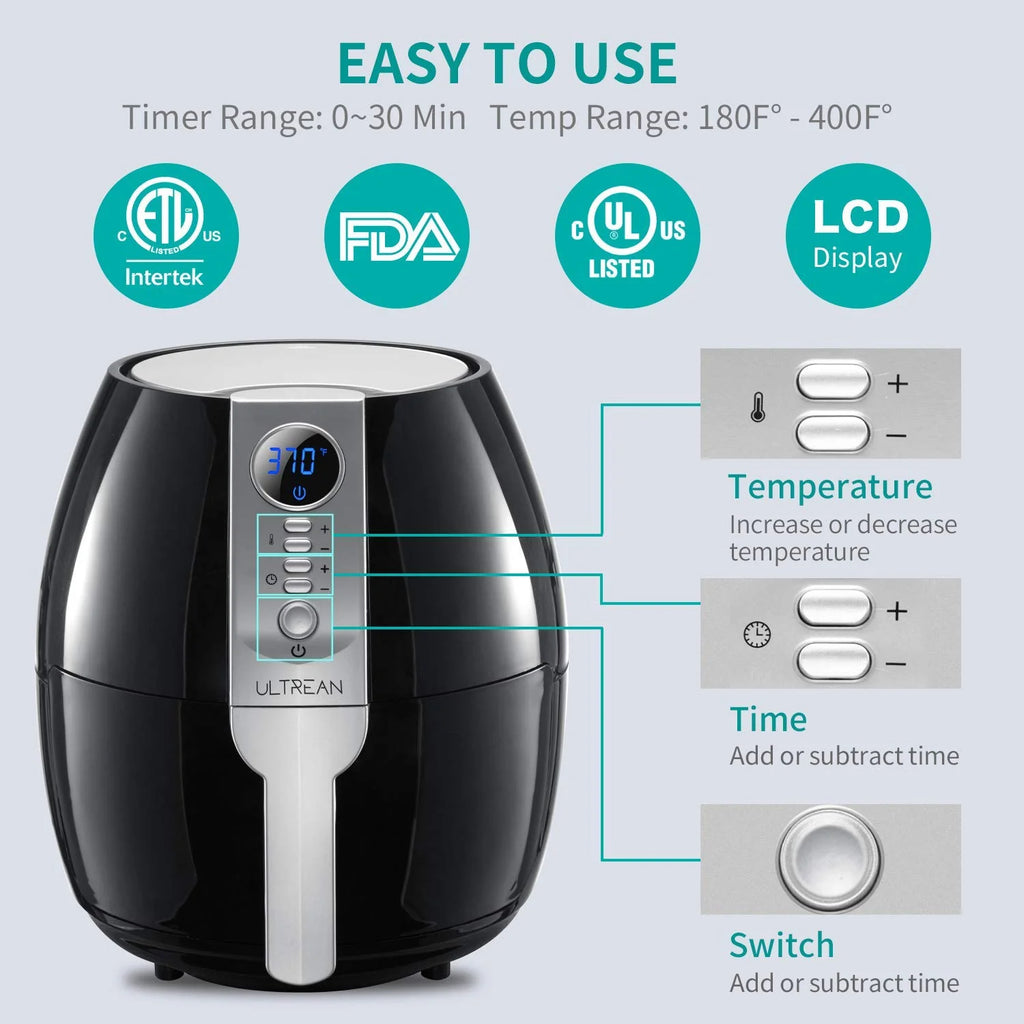 4.2 Quart Nonstick Air Fryer with LCD Digital Screen G876
