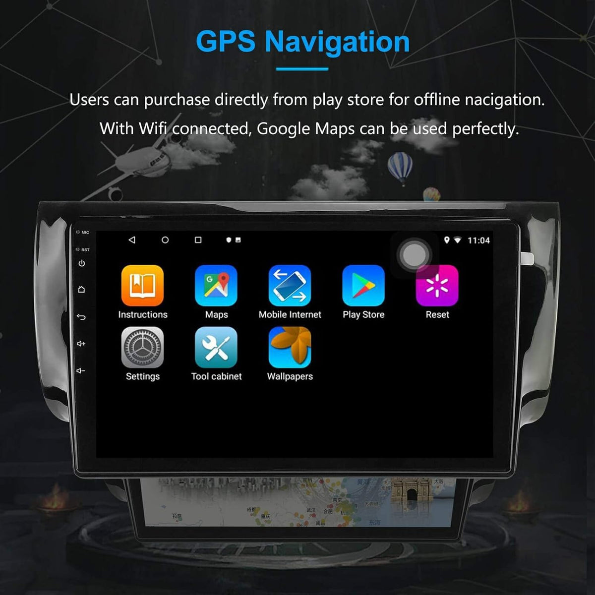 Android 10.1 Car Radio Stereo Navigation Bluetooth Touch Screen O405192