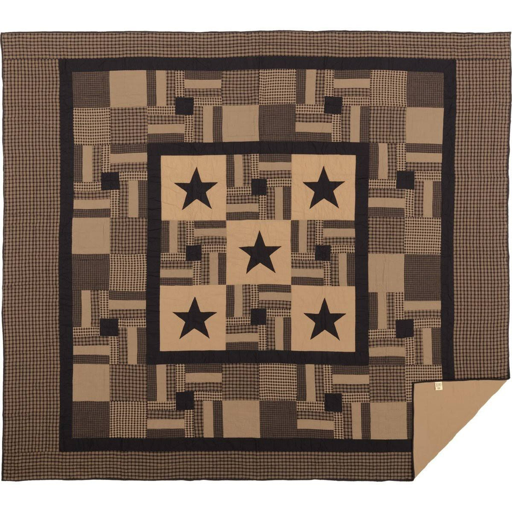 Black Check California King Quilt S2761