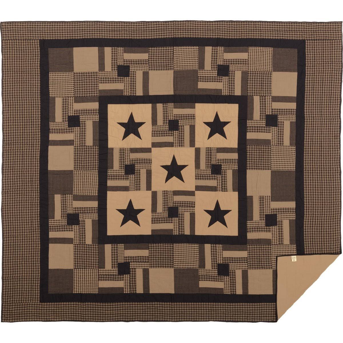 Black Check California King Quilt S2761
