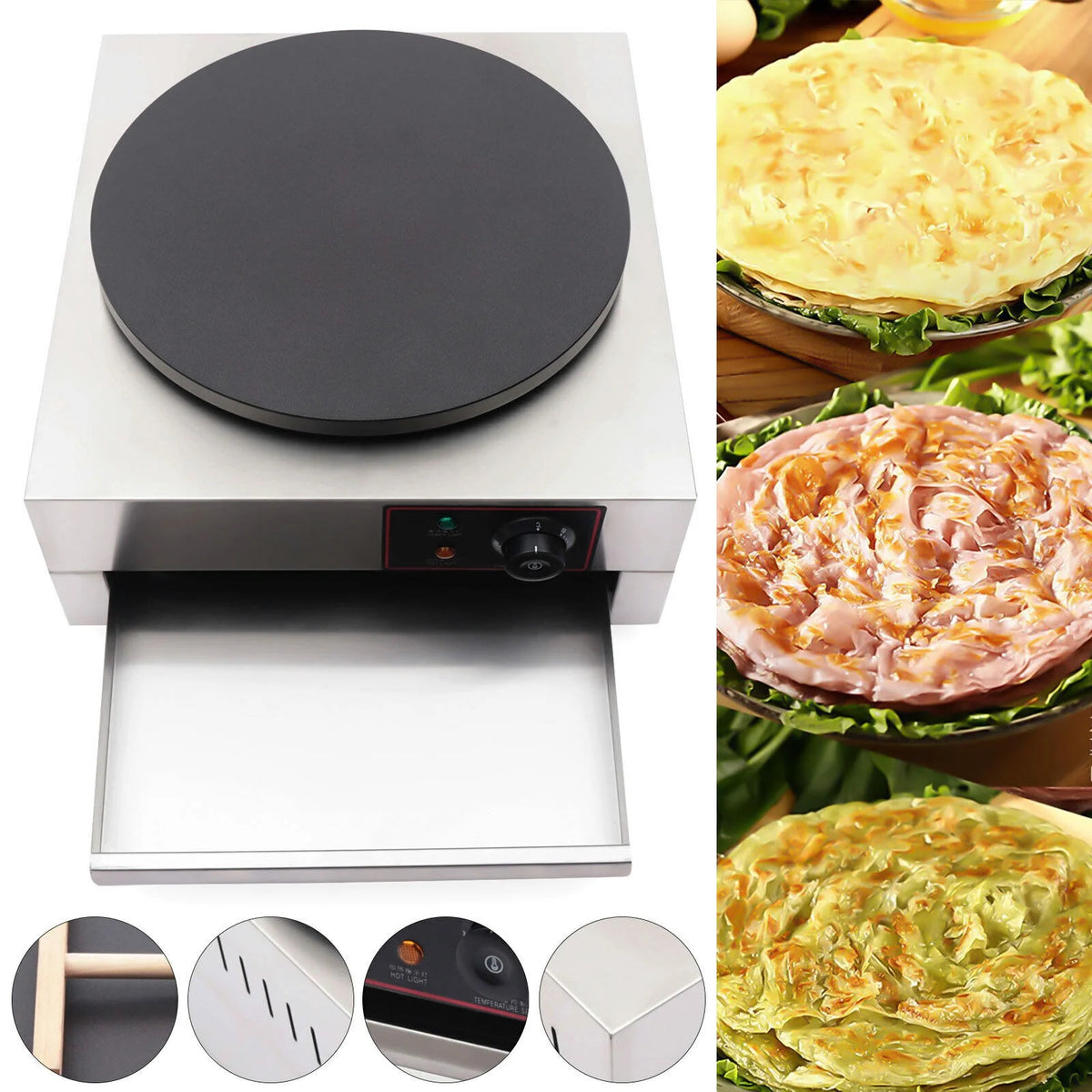 16" Commercial Electric Crepe Maker Pancake Machine Non Stick Hotplate U65097