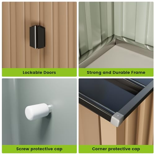 8FT x 6FT Metal Outdoor Storage Shed with Door Lock X67071