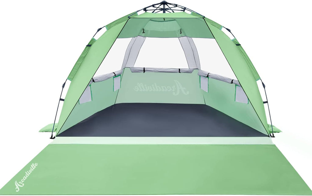 4 Person UPF 50+ Pop up Beach Tent with Extended Floor, Pack of 2 K6256