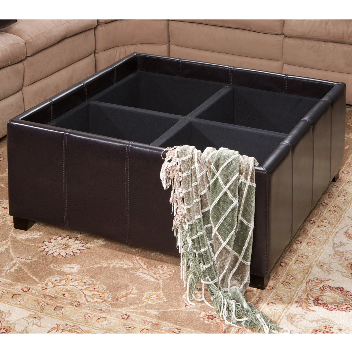 Bonded Leather Storage Ottoman S975
