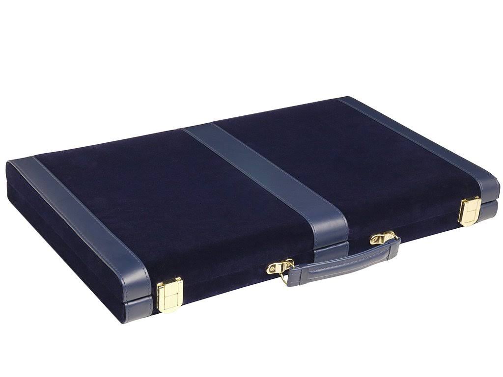 Deluxe Backgammon Set Board Game (Blue - 18x12) G159