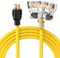 NEMA L14-30P to Four 5-20R 30A 125/250 Volt 7000 Watts 4 Prong 10 Gauge Flat Generator Cable with Protector Breaker Pack of 2 Z4452