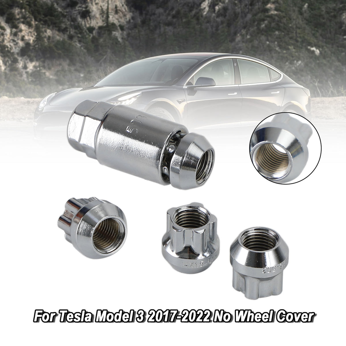 4PCS Chrome Wheel Lock Lug Nut M14x1.5 K76145