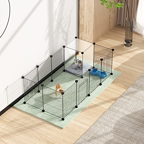 Small Animals Cage DIY Wire Portable Yard Fence with Door 48" x 24" x 16" P3824
