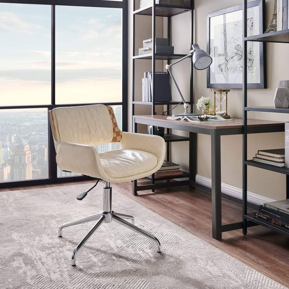 Black Faux Leather Height Adjustable Desk Chair D319940