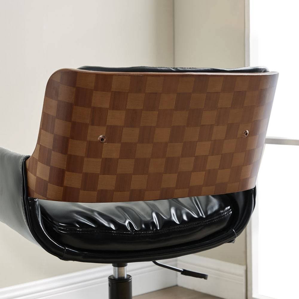 Black Faux Leather Height Adjustable Desk Chair D319940
