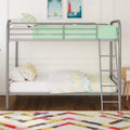 Twin over Twin Metal Bunk Bed with Ladder S6591