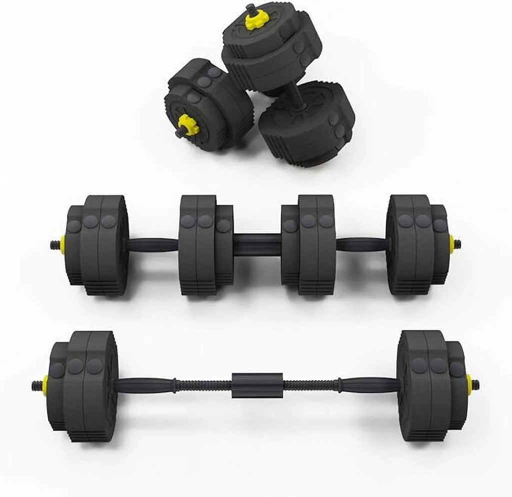 55lb Adjustable Dumbbells Set with Connecting Rod Black F5728