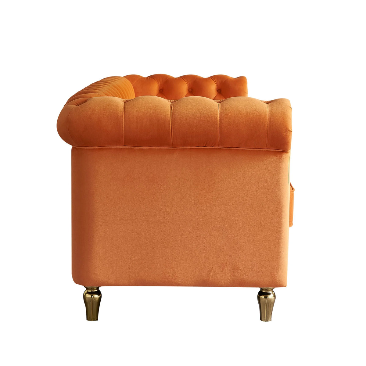 Orange Velvet Sofa 84.65 inch E534