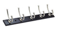 Brushed Nickel Black 5 Hook Rack A1894
