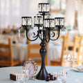 Black 5-Arm Crystal Pendant Candle Holder E62730