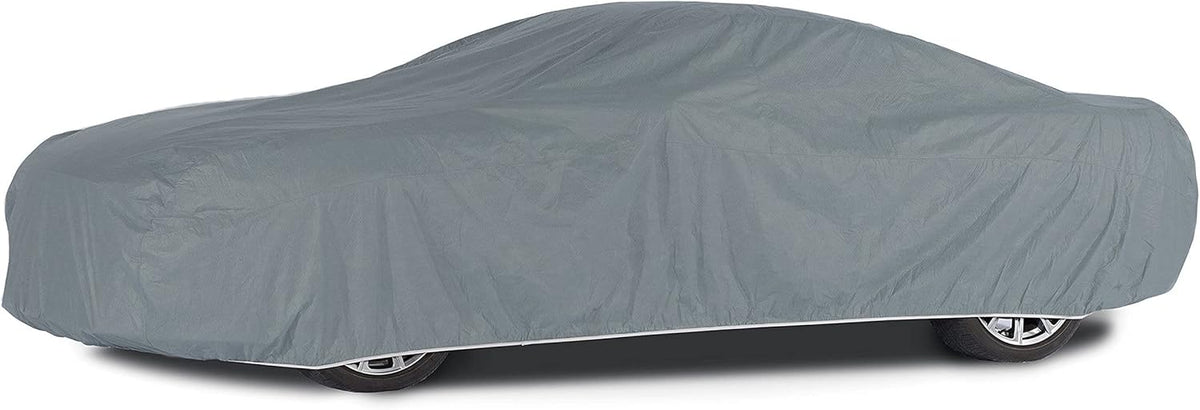 Heavy-Duty Polyester Car Cover with Mesh Vent and Elastic Hem U41017