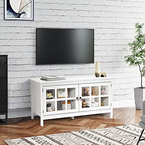 Black Wood TV Stand with 2 Doors Y3209
