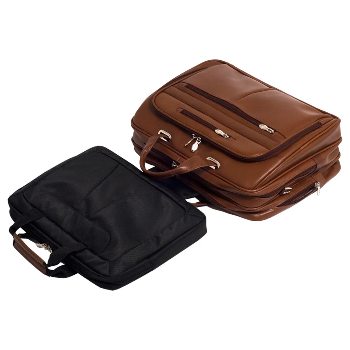 Brown Top Grain Cowhide Leather Laptop Briefcase I157