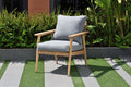 Teak Patio Armchair With Olefin Cushion E5721