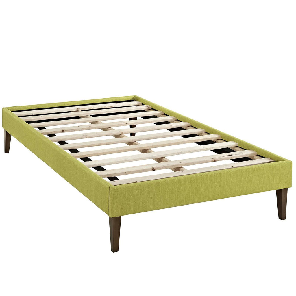 Twin Fabric Bed Frame with Squared Tapered Legs, Light Gray G101