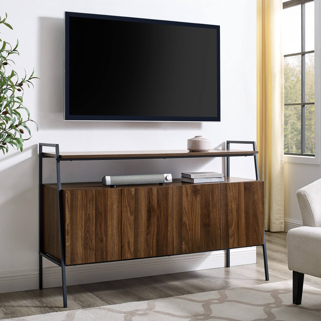52-Inch Modern TV Stand Console Dark Walnut N58703