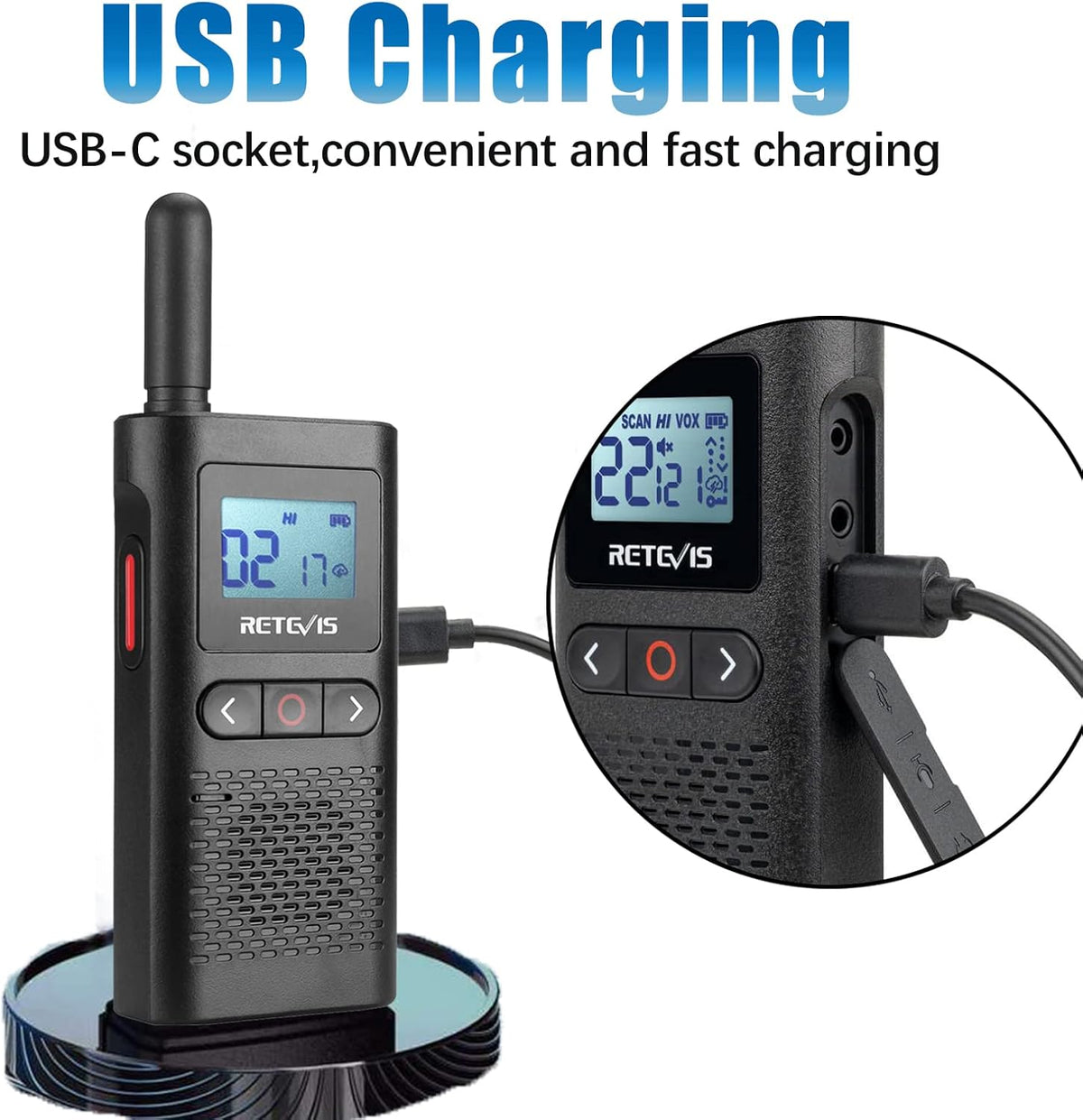 4 Pack Rechargeable Two Way Radio with Screen O61127