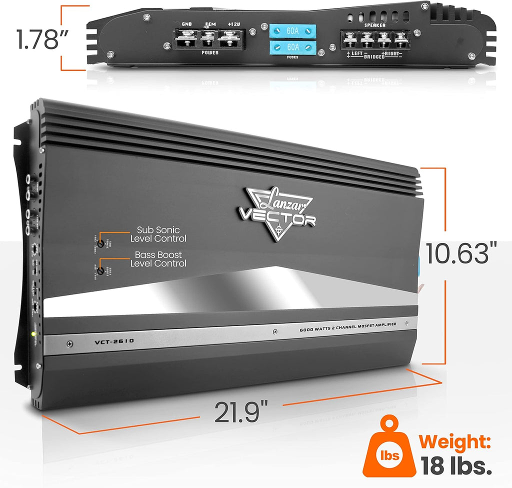 4 Channel 2000 Watt Bridgeable MOSFET Car Audio Amplifier R44156