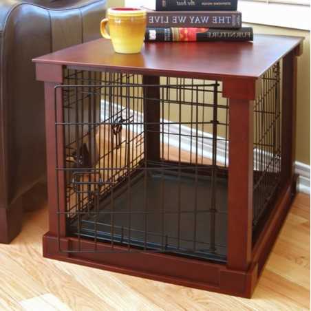 Double Door Furniture Style Dog Crate, Mahogany, 30 inch S9773