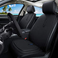 Blue Faux Leatherette Car Seat Covers 6pcs Front J156
