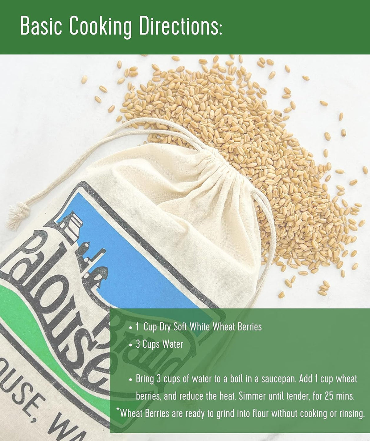 25 LBS Soft White Wheat Berries N4780