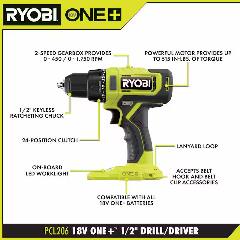 18V Cordless 2-Tool Combo Kit with Drill/Driver, Impact Driver, 1.5 Ah Batteries & Charger Q74822