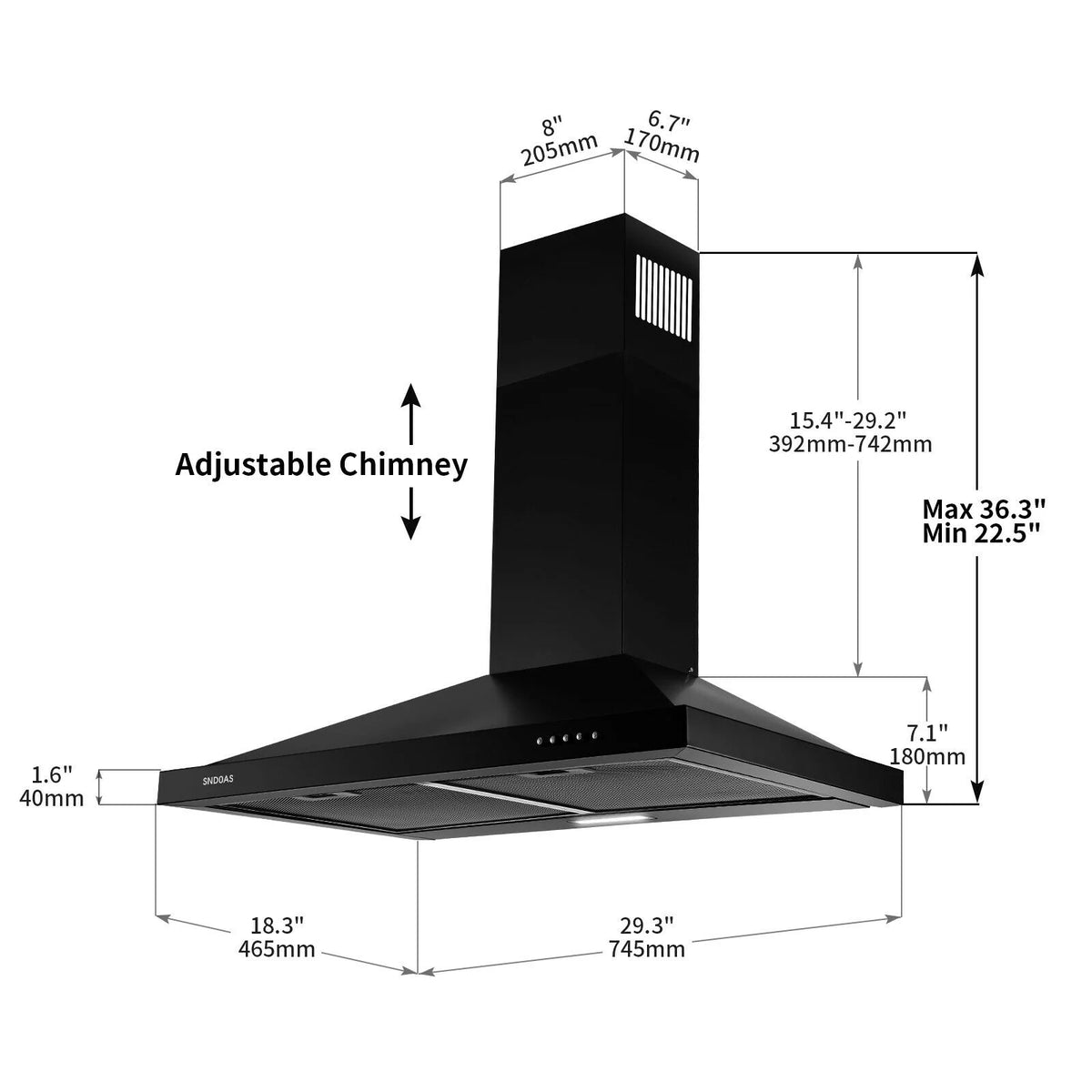 30 inch Stainless Steel Wall Mount Range Hood Q10133