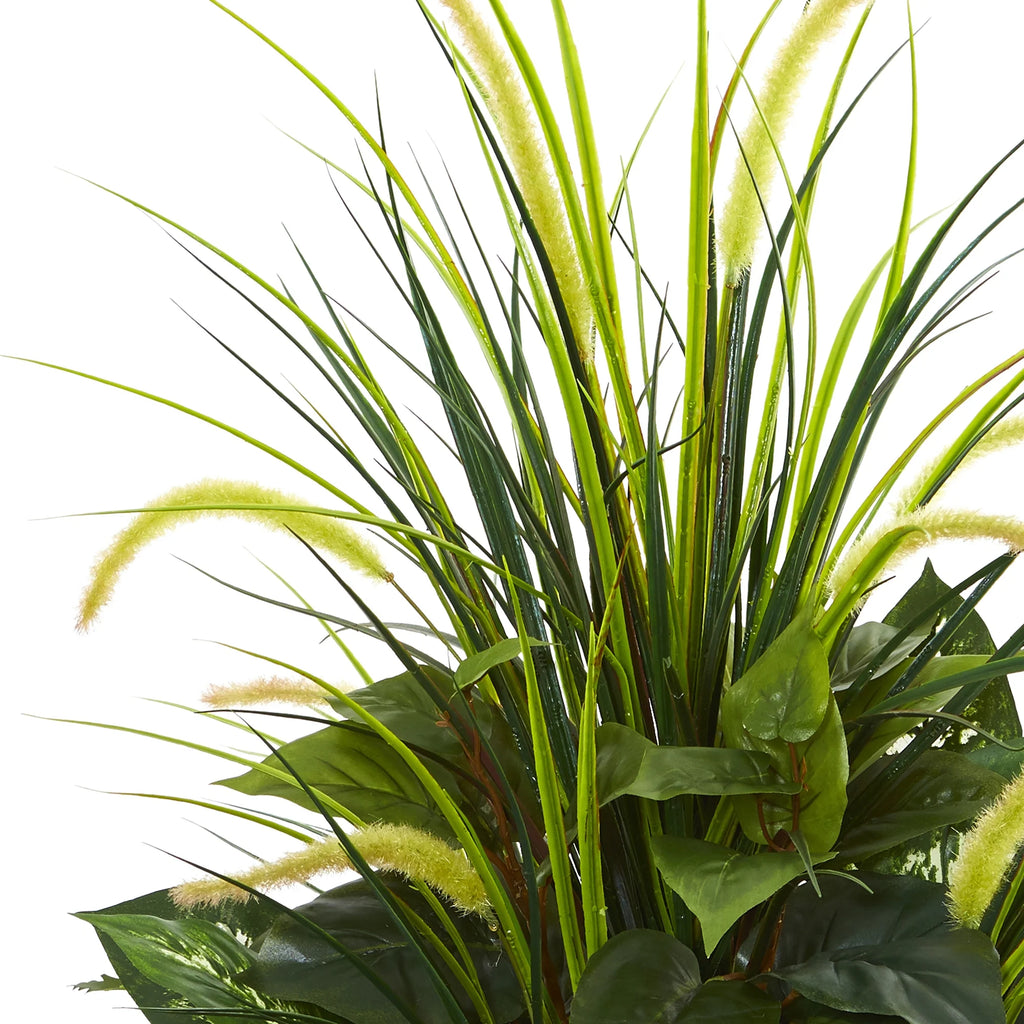 Green Artificial Plant in White Planter E542