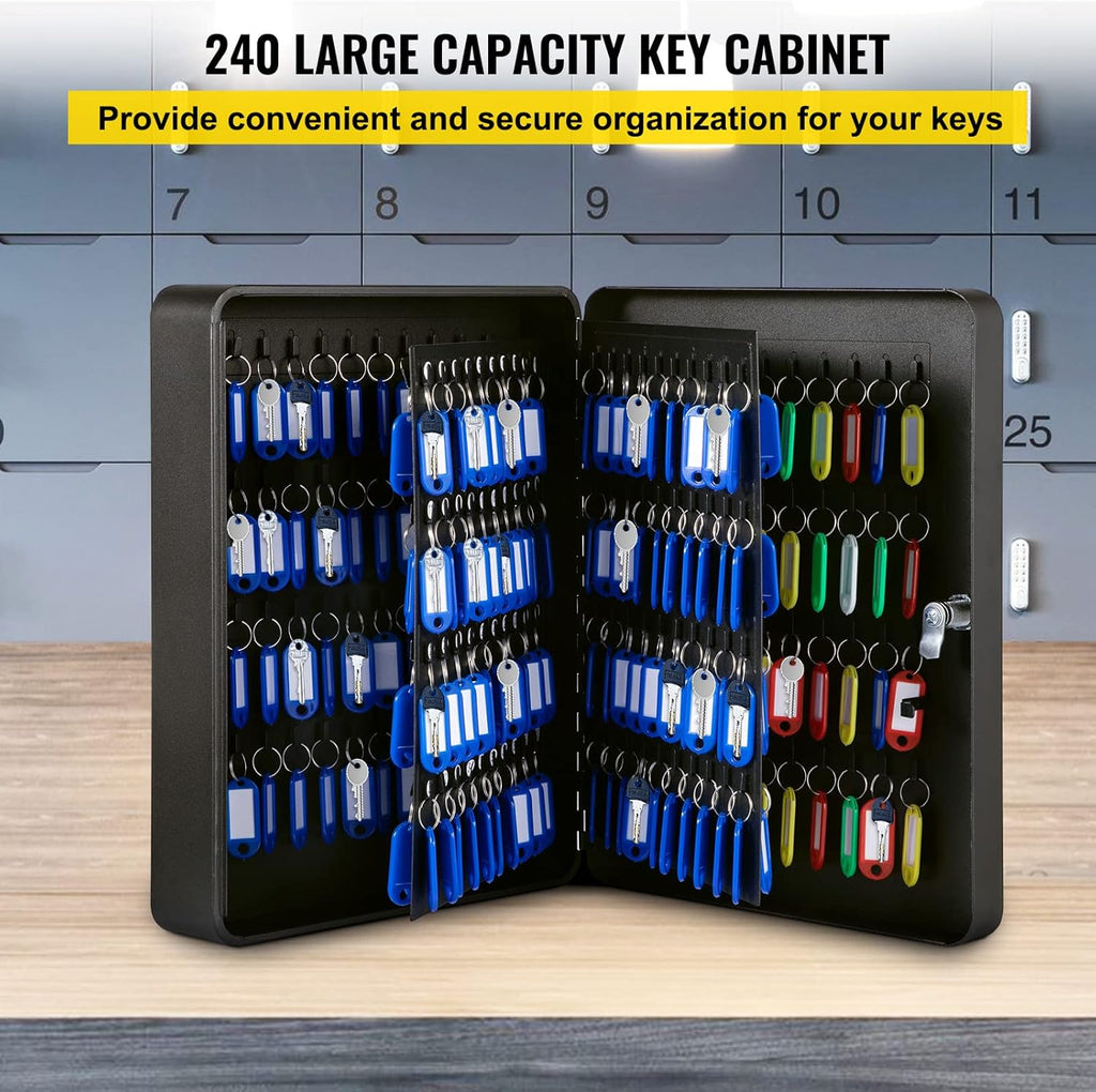 Black Wall Mounted Steel Key Cabinet (240 Positions) X60638