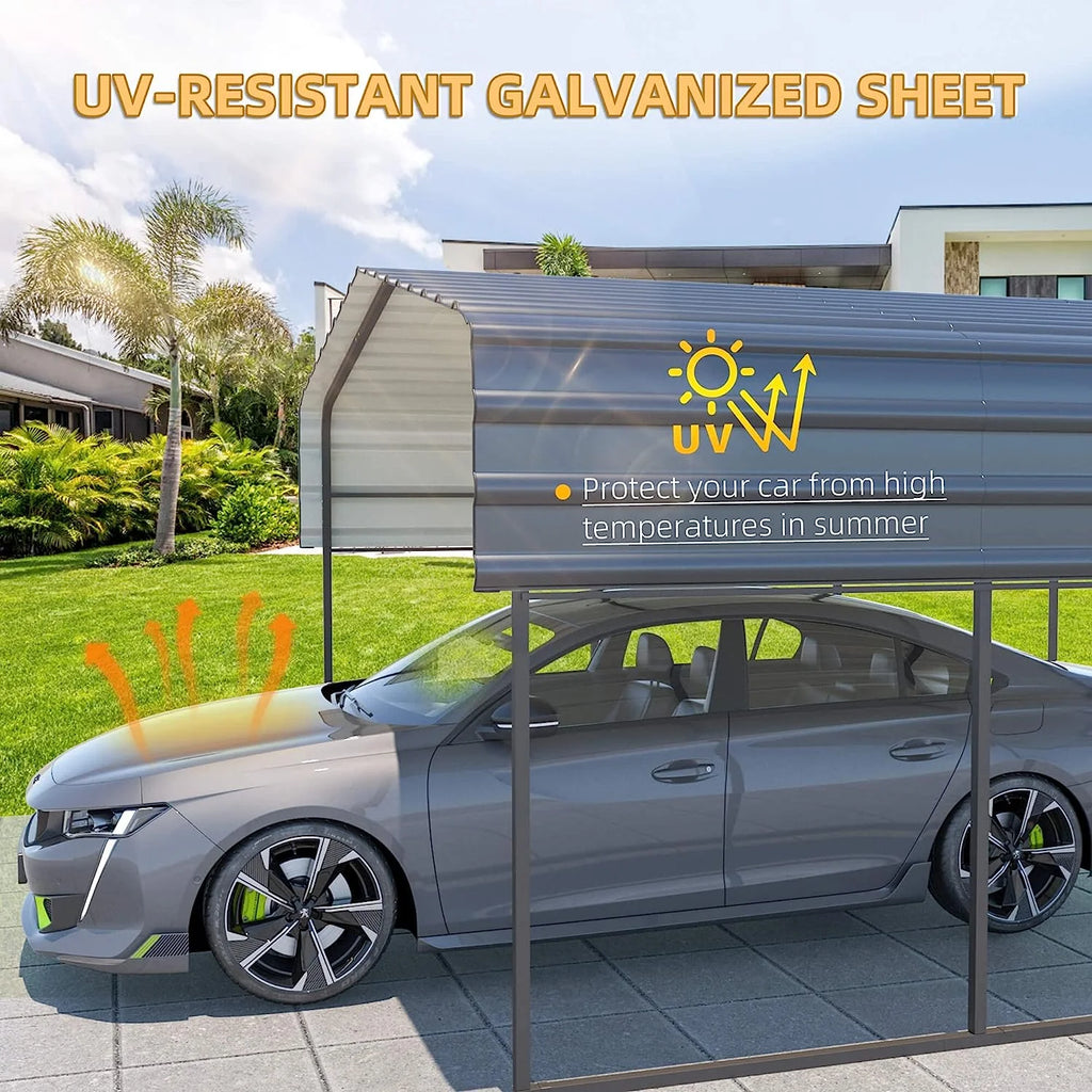 10 x 15 ft Galvanized Steel Carport R722