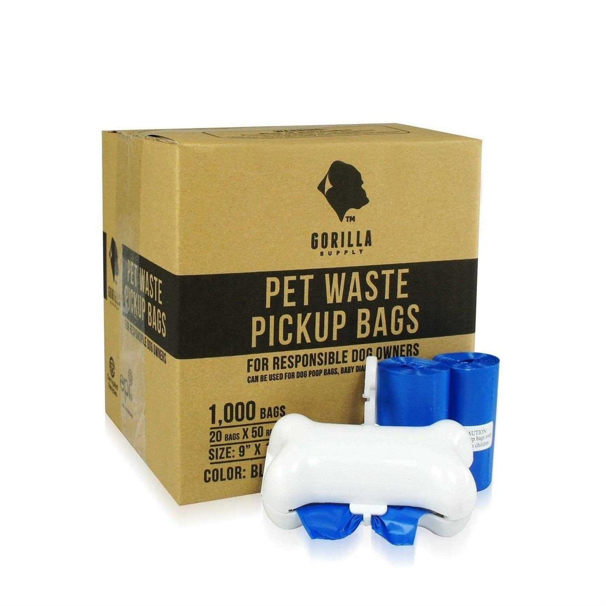 Dog Poop Waste Bags with Dispenser and Leash Tie T10945