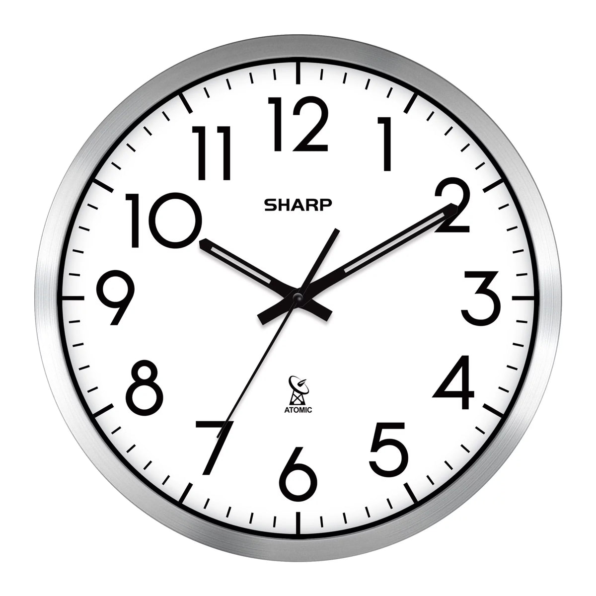 Silver Brushed Finish 12" Wall Clock L9792