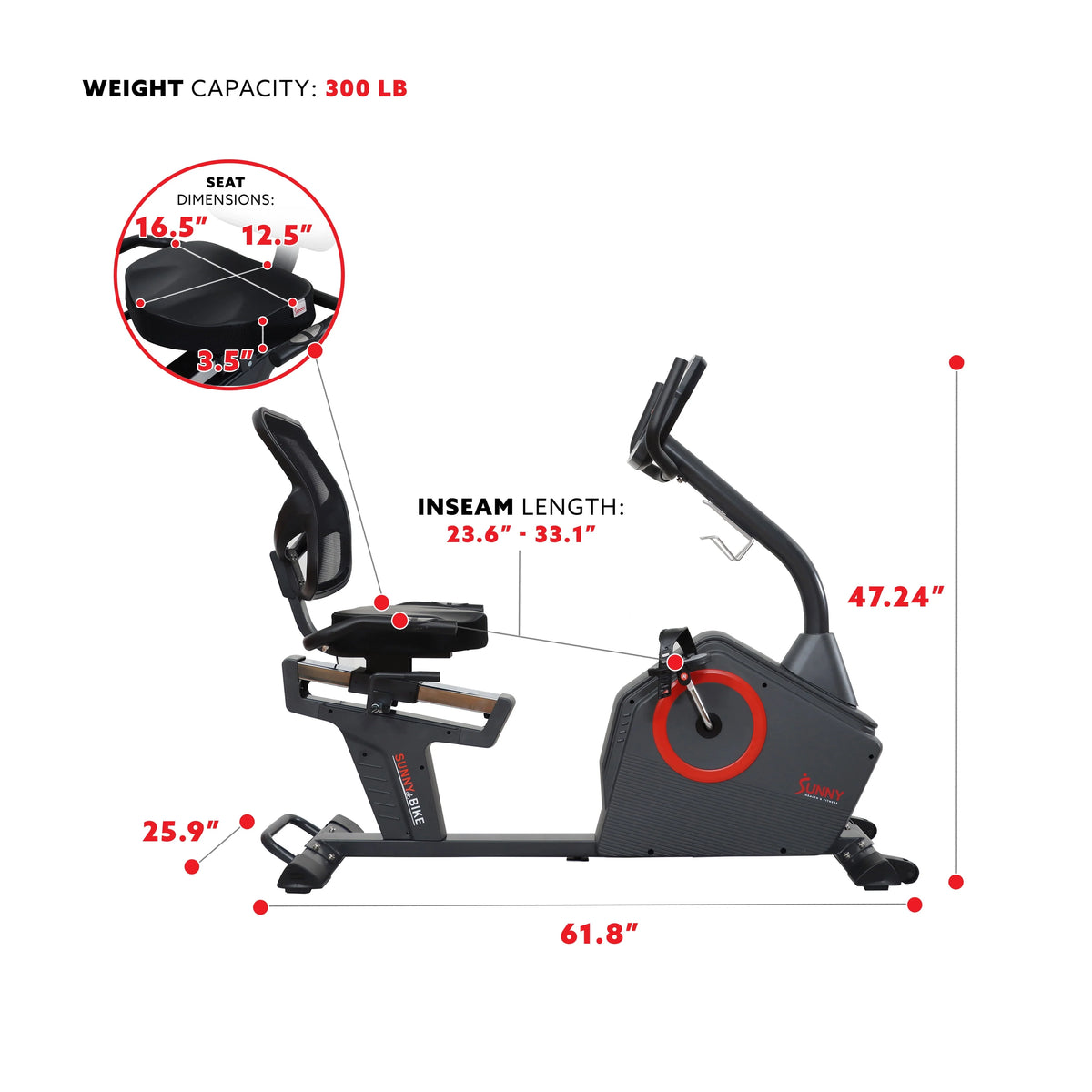 Magnetic Resistance Smart Recumbent Bike L300