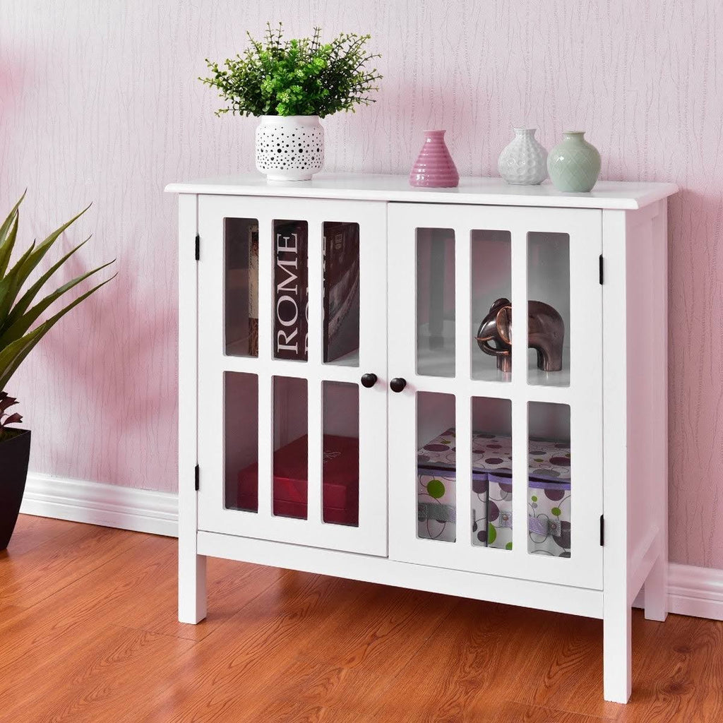 Glass Door Sideboard Console Storage Cabinet W532343